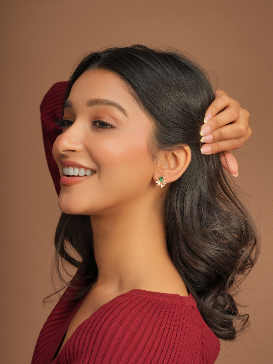 Ruby Bow studs
