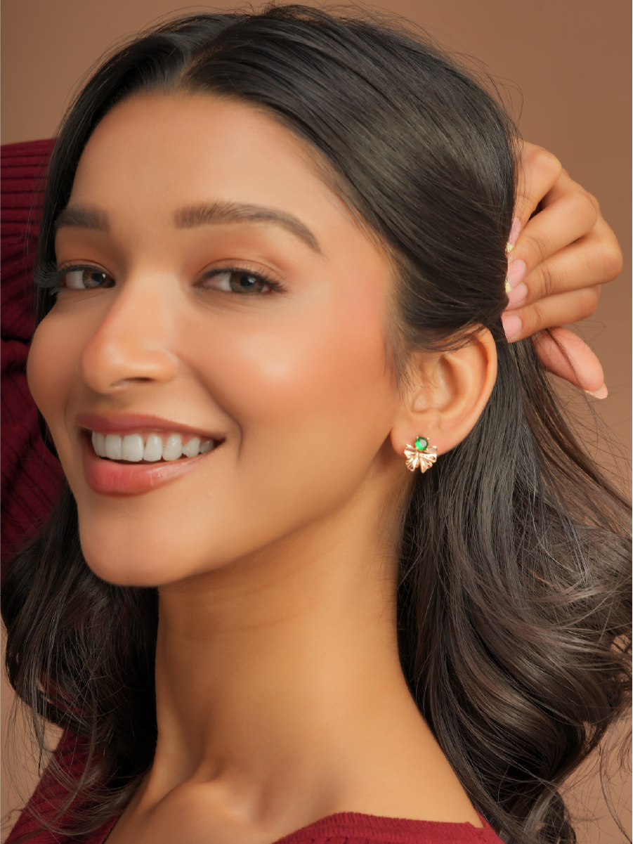 Ruby Bow studs