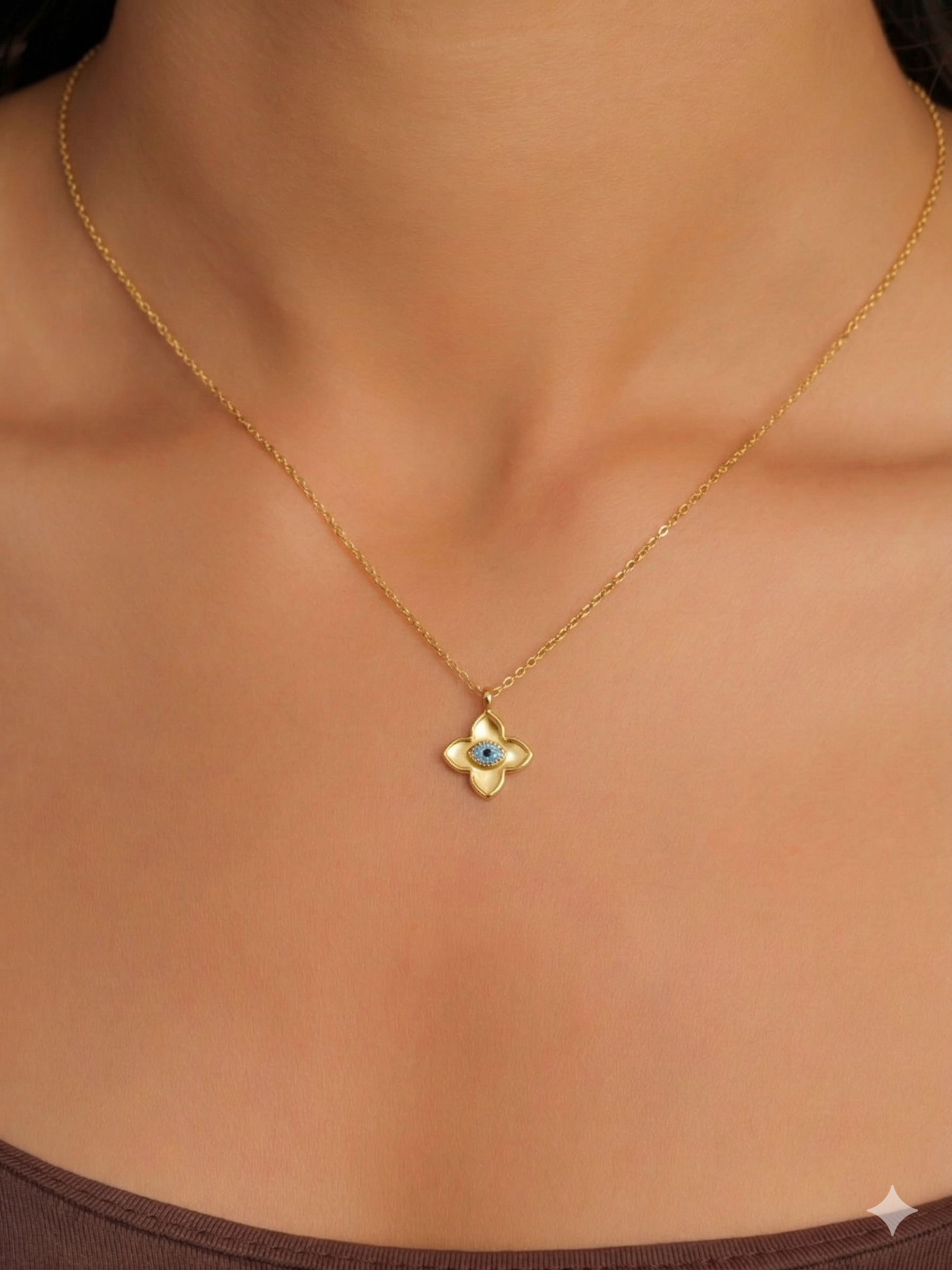 Floral Evil Eye Necklace