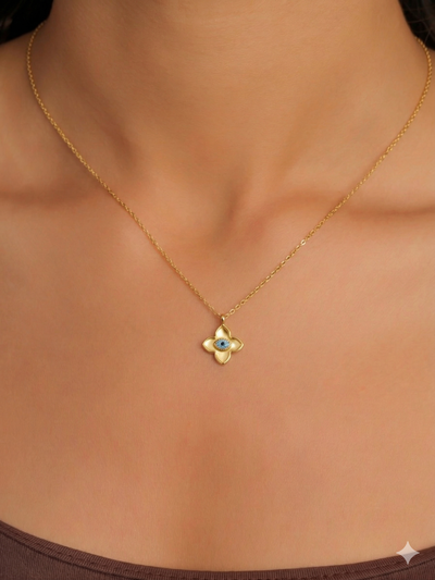 Floral Evil Eye Necklace