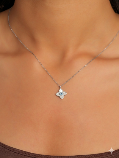 Floral Evil Eye Necklace