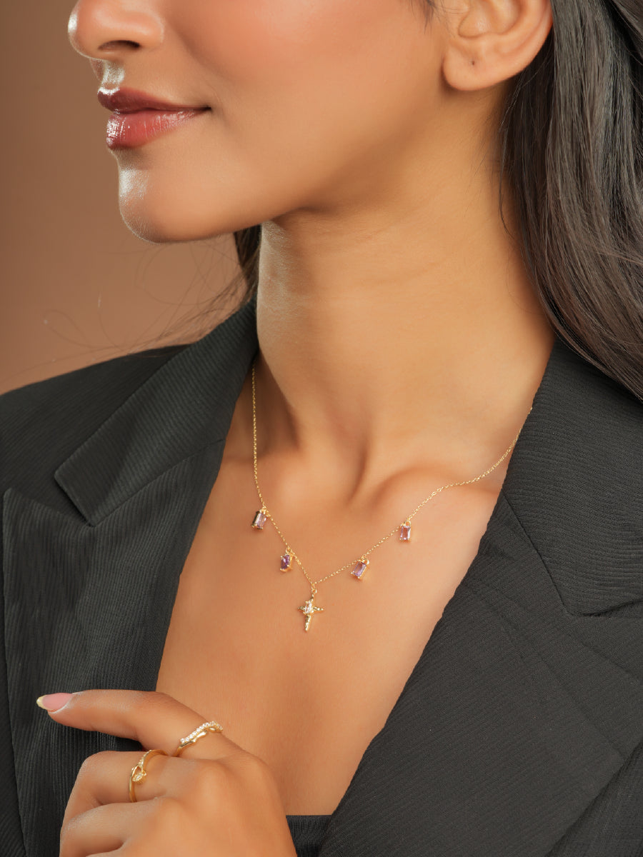 Amethyst Star Fall Neck