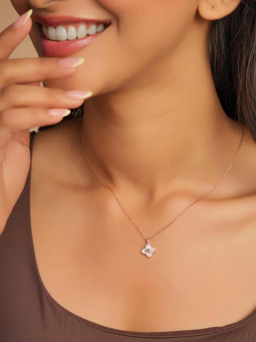 Floral Evil Eye Necklace