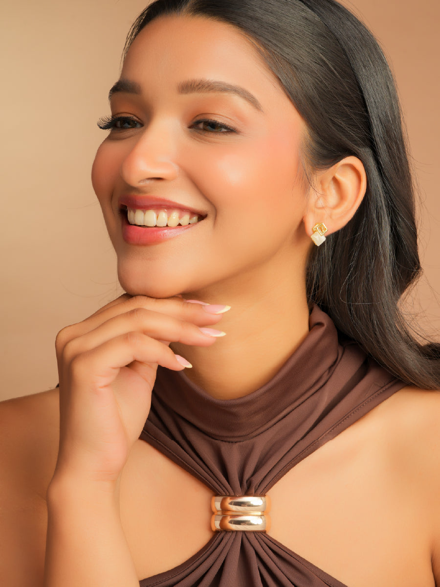 Square Aura Studs