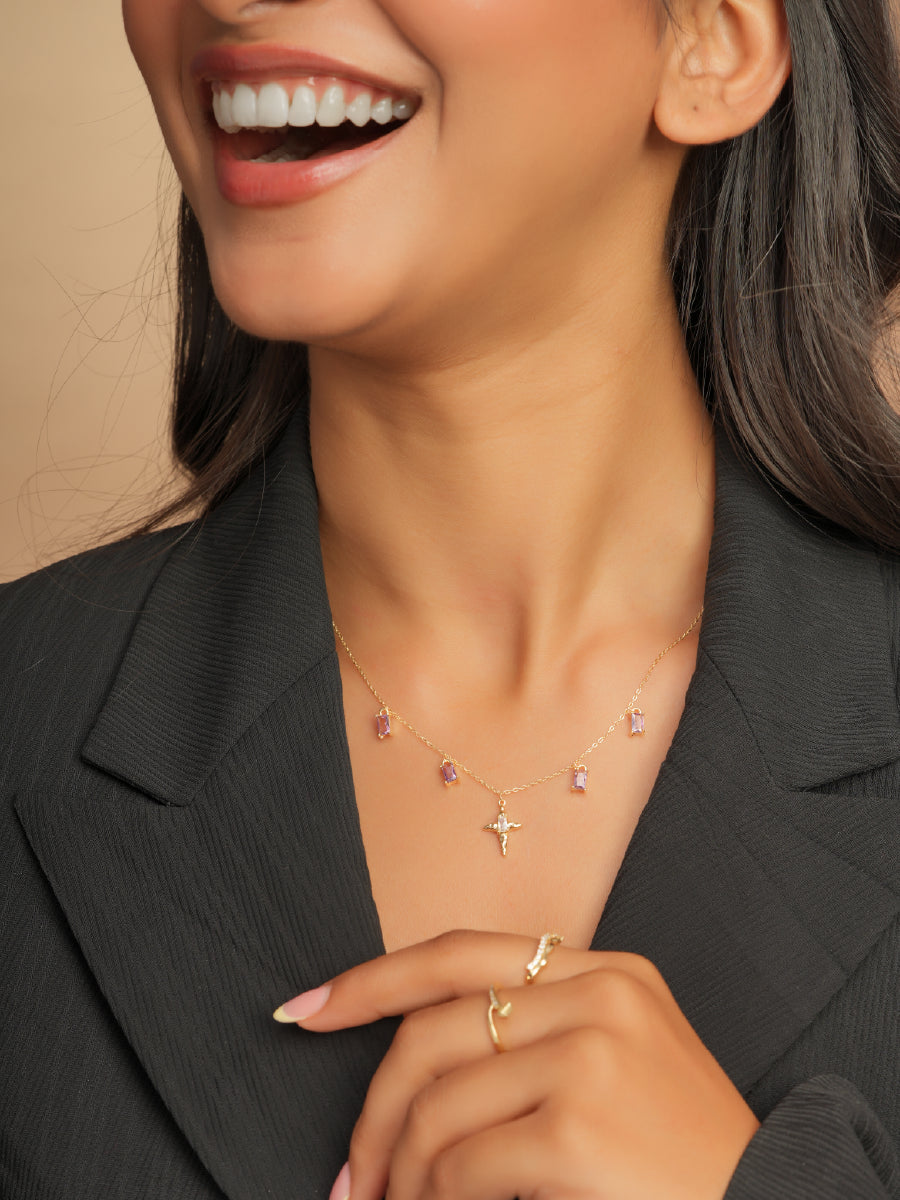Amethyst Star Fall Neck
