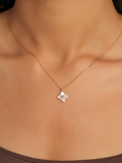 Floral Evil Eye Necklace