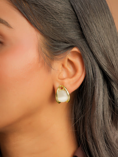 Oval Cat Eye Studs